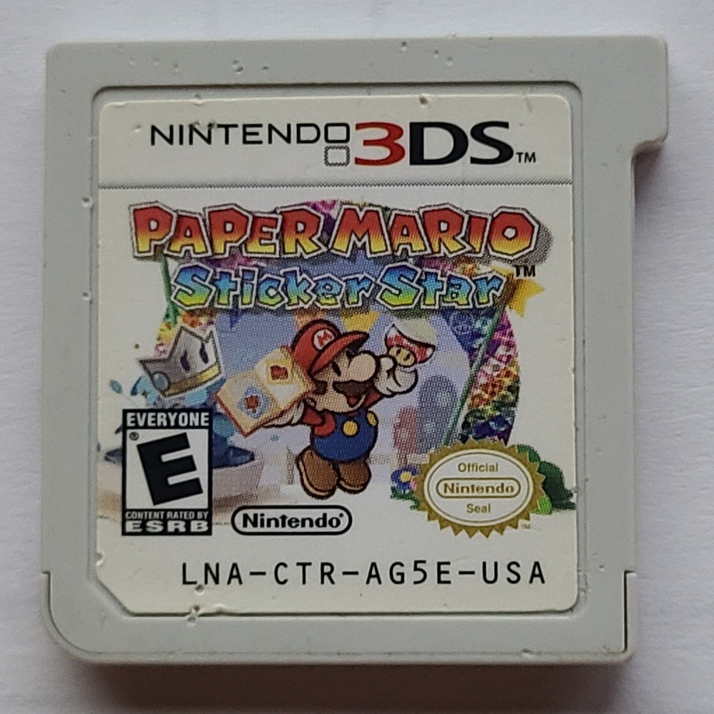 Paper Mario Sticker Star Nintendo 3DS Game Cartridge RPG LNA-CTR-AG5E-USA